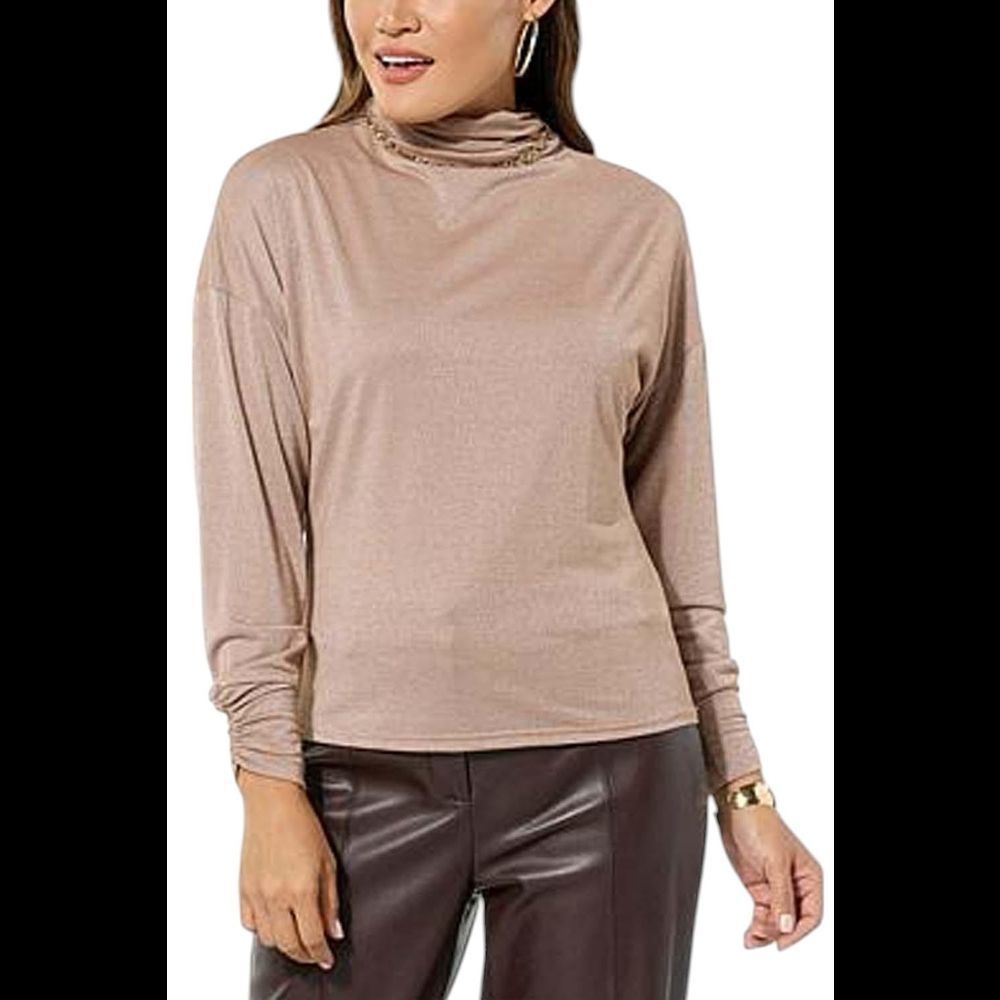 LB70 by Lloyd Boston Women's Draped Drama Dolman Top Biscuit - Regular